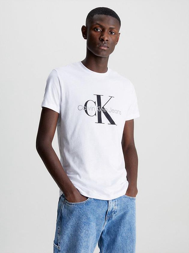 Calvin Klein USA Slim Monogram Mens T-Shirt White 0283561-ZN